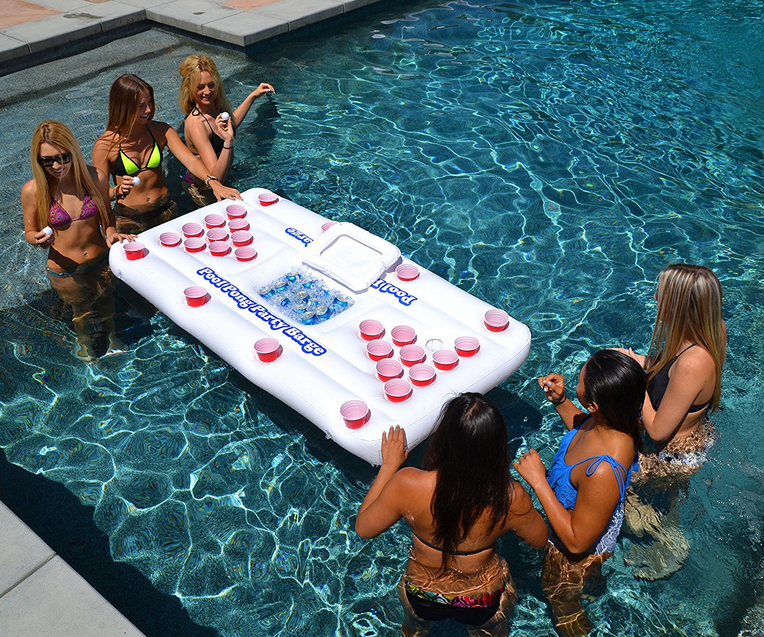 beer pong in water