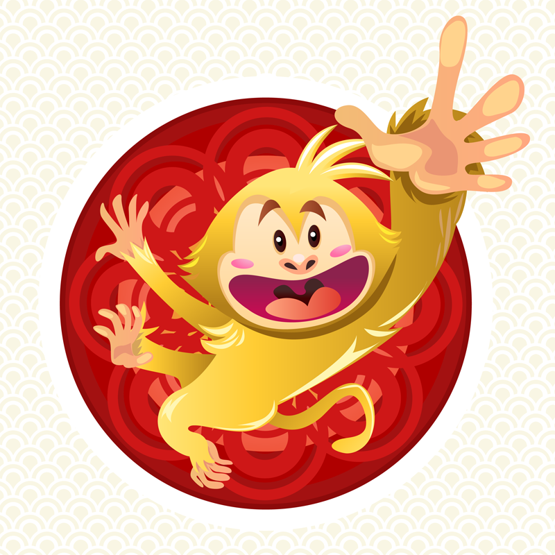 68 год обезьяны. Китайский новый год обезьяны. The year of the Monkey. Китайский Постер на год обезьяны 2016. Обезьяна символ по гороскопу.