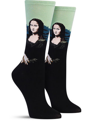 Hot_Sox_Mona_Lisa_Colorful_Art_Sock_Women_Green_IMG_7793_large