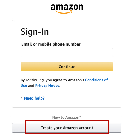 Amazon網購教學 Step5: 登入或註冊 Amazon US 會員。如註冊會員，需填寫會員資料。