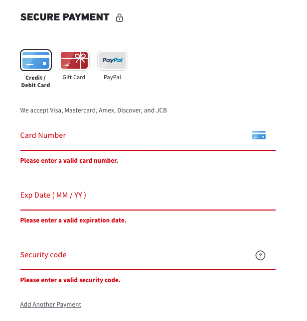 Hollistetr US Shopping Tutorial 7: enter payment details