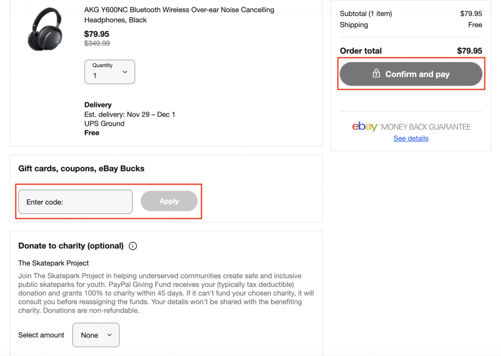 eBay購物教學-以即買價方式下單5-檢查一切資料無誤後點擊確認下單