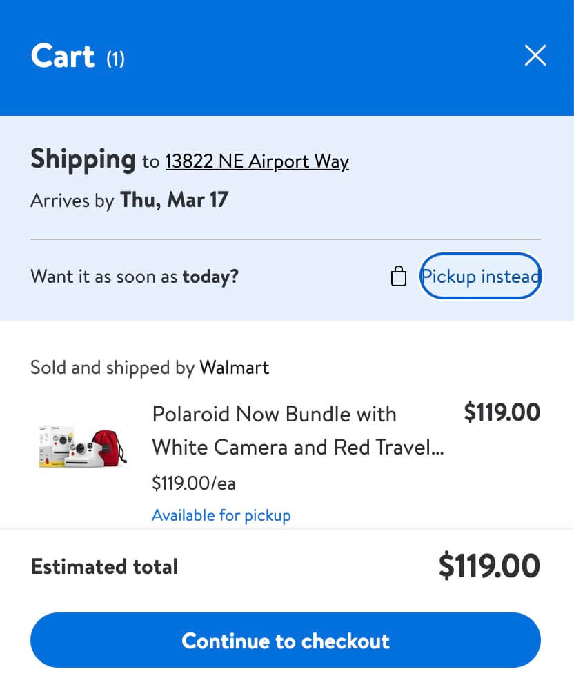 Walmart網購教學10-再次進入購物車並選擇付款