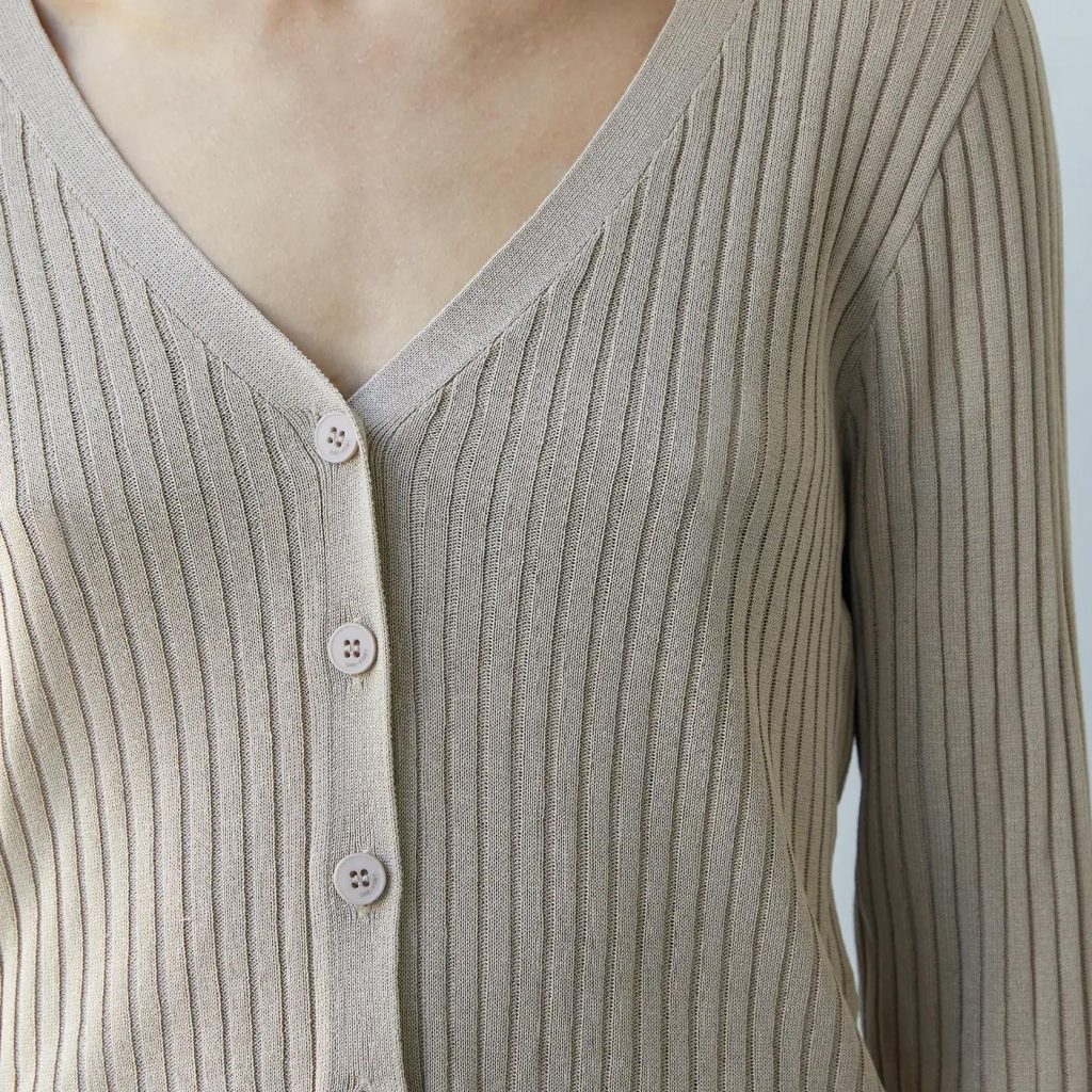 Oak+Fort - 羅紋針織短款開衫