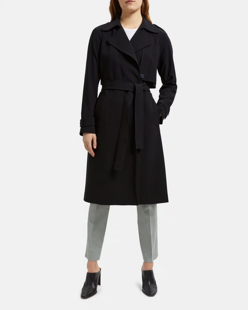 Theory Raglan Trench Coat in Crepe
