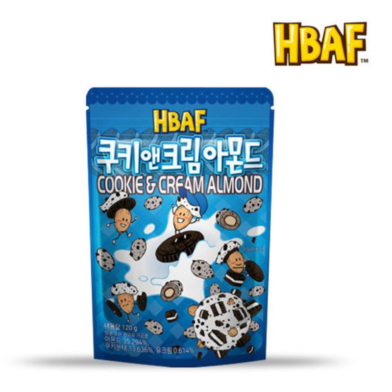 2023韓國手信推薦: HBAF - Cookie and Cream 曲奇雲呢拿杏仁