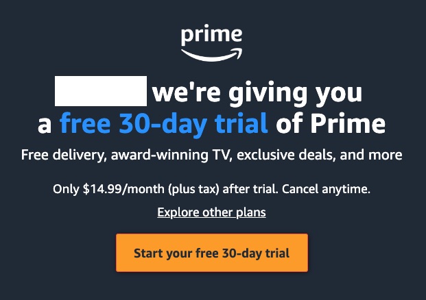 美國 Amazon 註冊教學5-首先進入登記頁面，進入網站後按「Start Your 30-Day Free Trial」