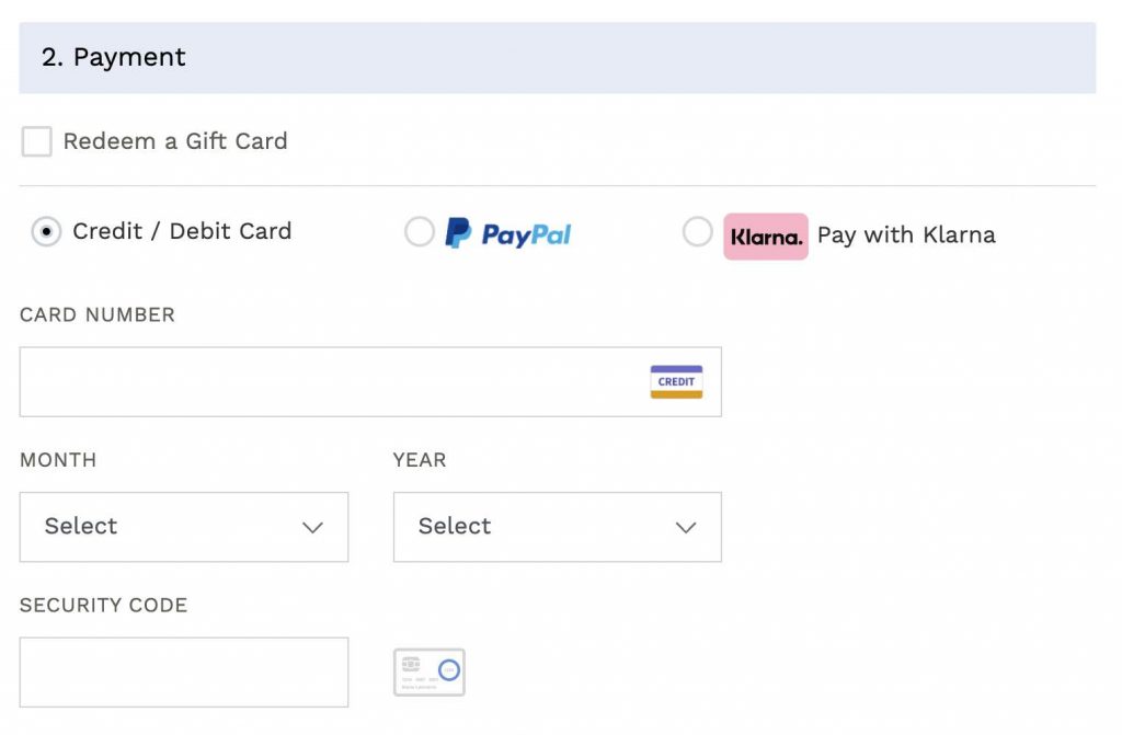 Cole Haan美國網購教學6：進入付款頁面後，填寫信用卡資料進行付款（建議首選使用 Paypal 付款），即可完成購買流程！