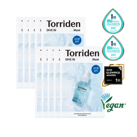 Torriden產品推介 - 低分子透明質酸深層保濕面膜 10片