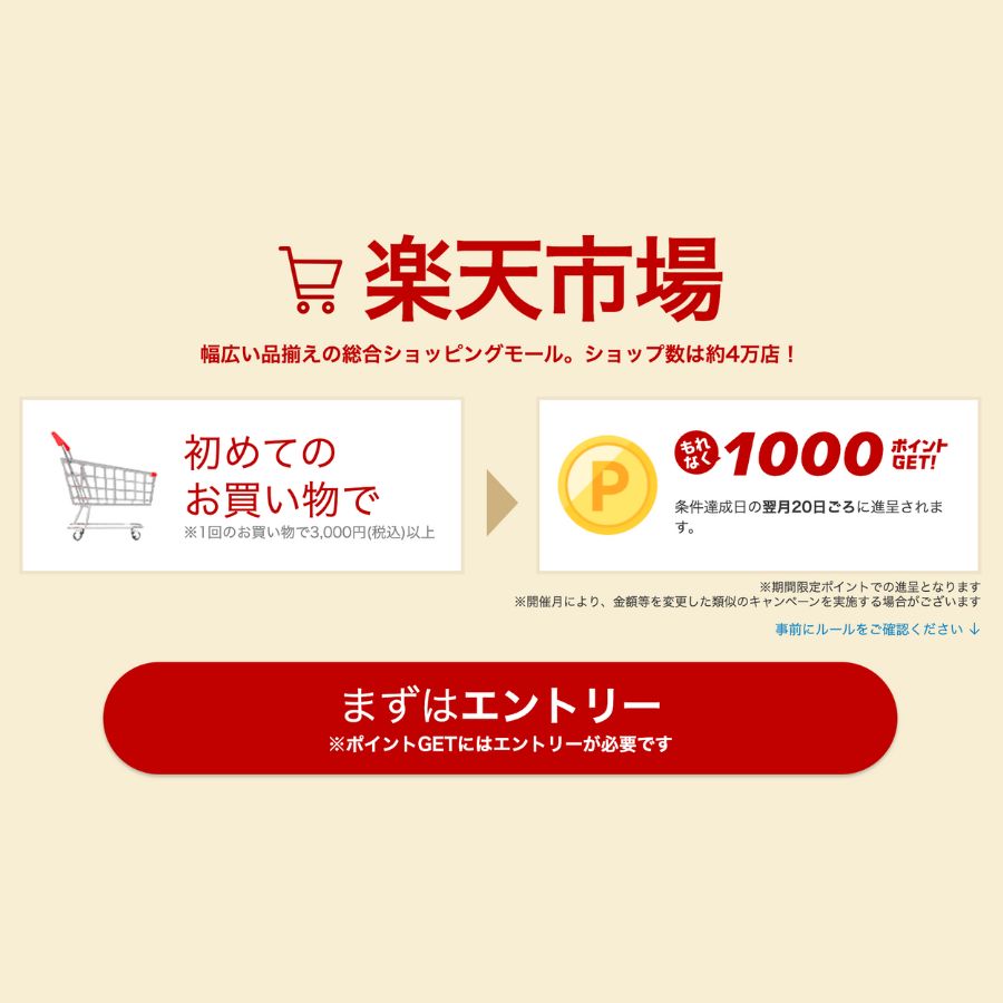 新用戶首次日本樂天市場網站下單