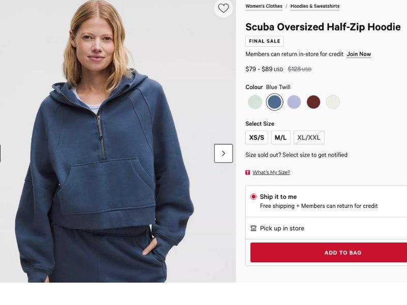 Lululemon 美國/加拿大低至3折