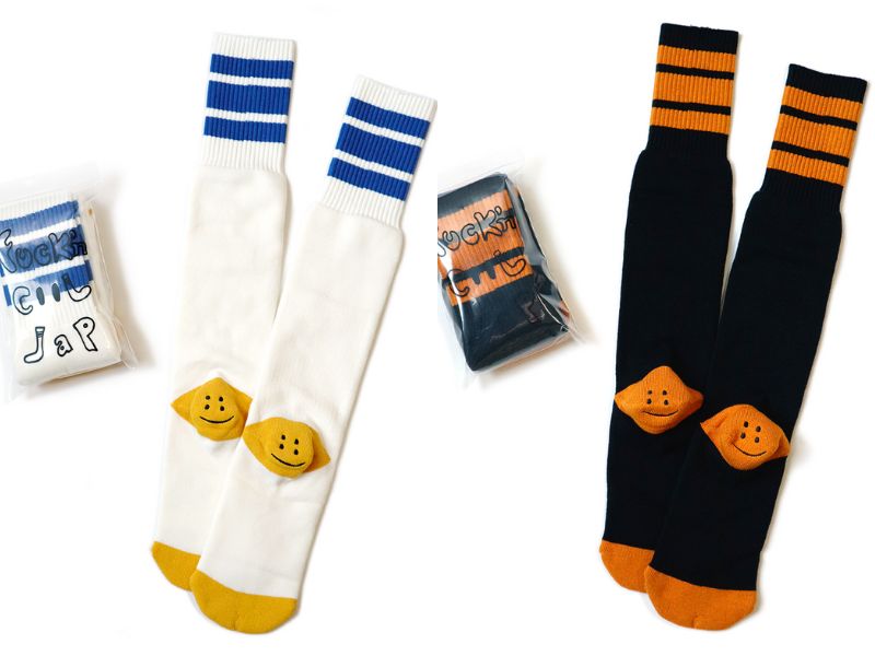 144 針 HAPPY HEEL 刺繡滑板風長襪