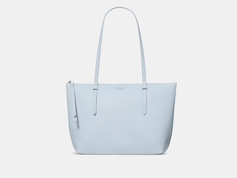 Pale Sapphirine Kate Spade All Day Tote bag, zip-top leather laptop bag, Memorial Day Sale.