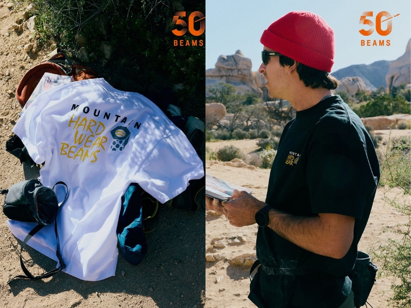 MOUNTAIN HARDWEAR x Beams exclusive short-sleeve logo t-shirt, available for direct purchase on the Beams official website for Malaysia fans.