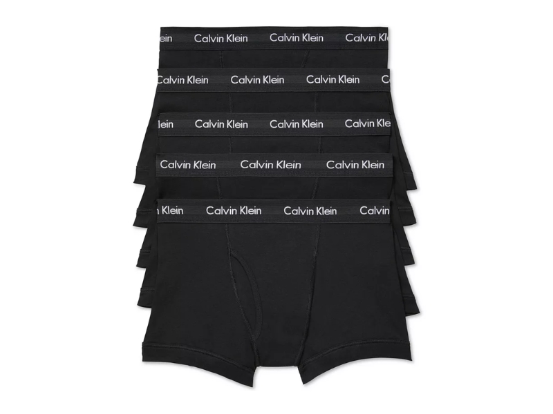 Black Calvin Klein Men's Cotton Classic Trunks 5-Pack, Macy's Memorial Day Sale.