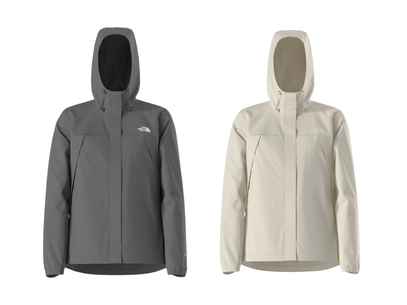Frost Grey and Granite Grey The North Face Antora Women's Rain Jacket, waterproof and breathable, Backcountry Memorial Day Sale.