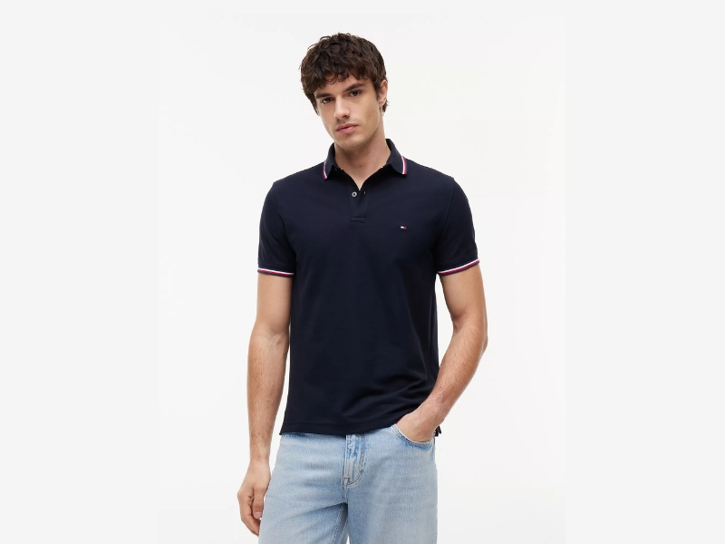 Navy blue Tommy Hilfiger Regular Fit Tommy Wicking Polo shirt, Memorial Day Sale.