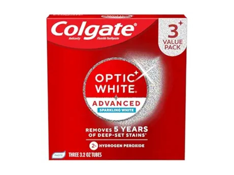 Colgate Optic White advanced whitening toothpaste sparkling white 3 pack