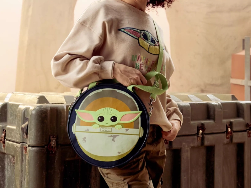 Star Wars Grogu Crossbody Bag featuring a molded design of Baby Yoda's head with ears