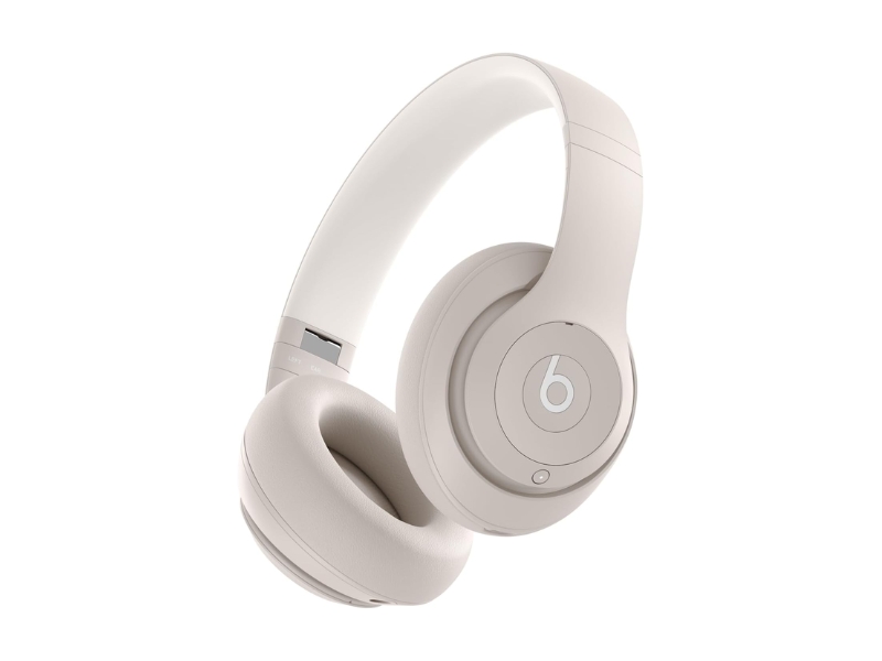 Beats Studio Pro wireless noise cancelling headphones in sandstone color with spatial audio and lossless USB-C connection