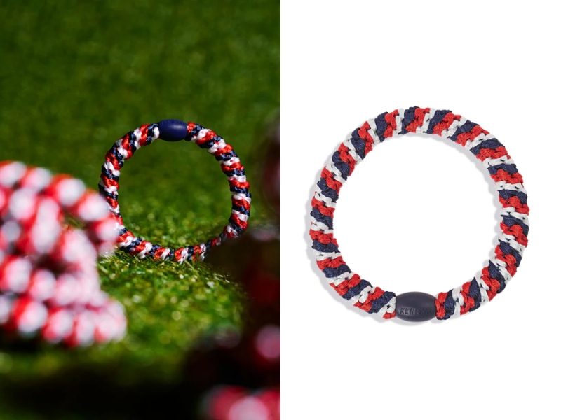 KKNEKKI Flag single woven hair tie in France UK Netherlands Norway World Cup team colours