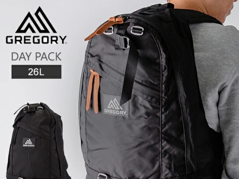 Gregory Day Pack 26L classic backpack in black, durable everyday bag for students and outdoor activities.