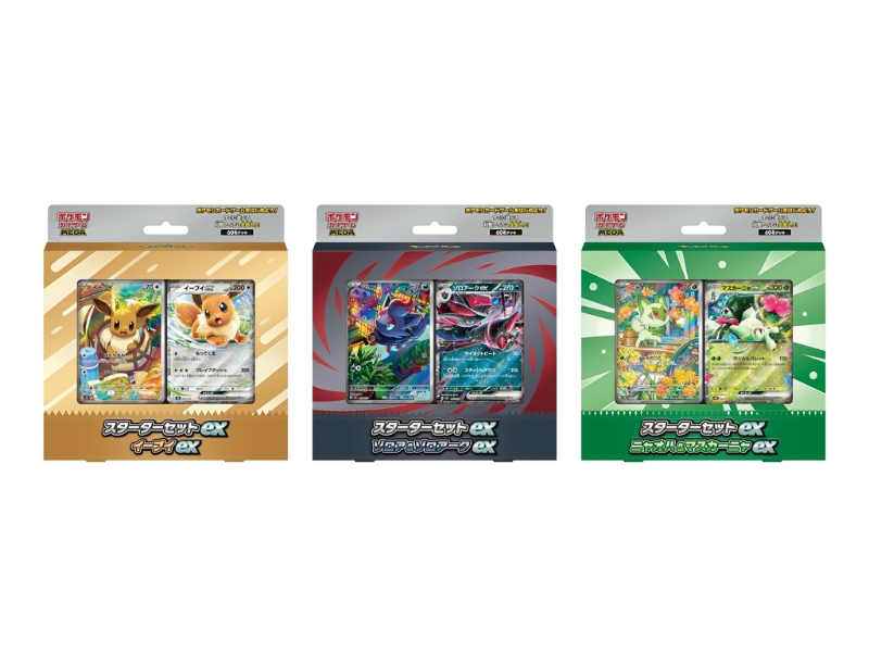 Pokemon TCG Starter Set EX Japanese version featuring 3 different pre-constructed decks and playmat