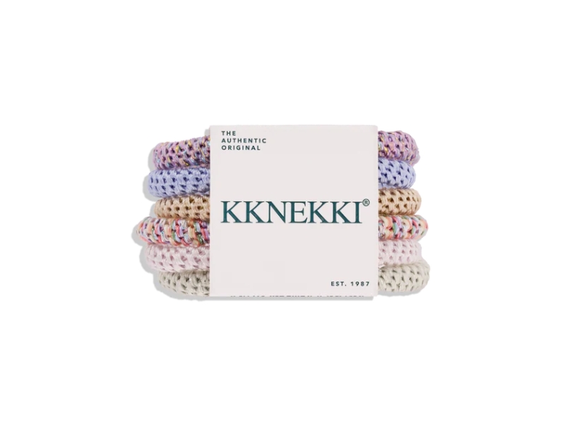 KKNEKKI Slim Bundle 6-pack thin woven hair ties in elegant neutral colours