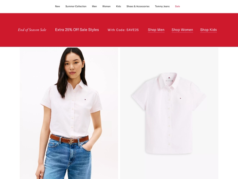 Tommy Hilfiger USA end of season sale men women kids preppy flag logo apparel discount