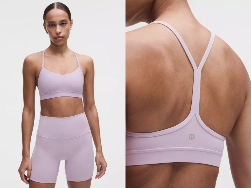 lululemon Flow Y Nulu soft sports bra with thin straps and open Y-back design