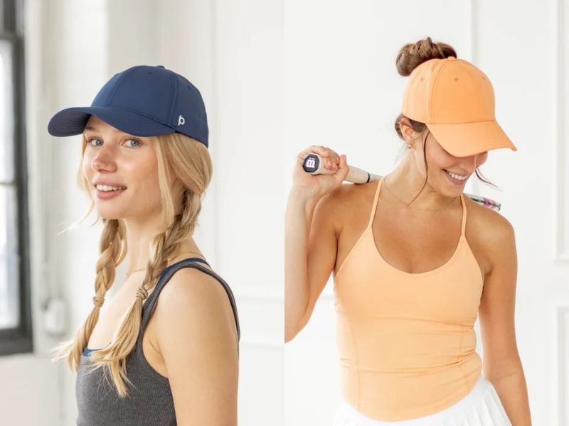 Ponyback Adventure Fit ponytail cap, UPF50 moisture-wicking structured outdoor hat with patented magnetic opening