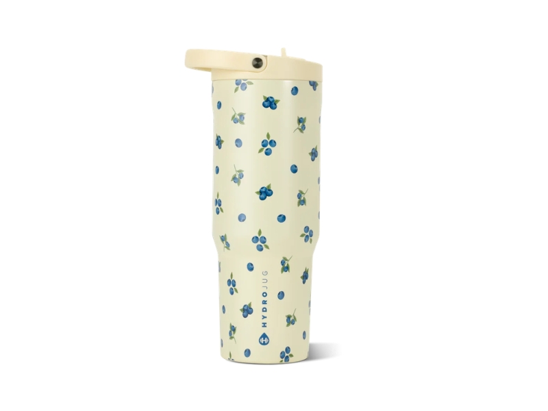 HydroJug 32oz Sport water bottle in Freshly Pick'd peach color, featuring an insulated stainless steel body and a sports-friendly carrying loop.