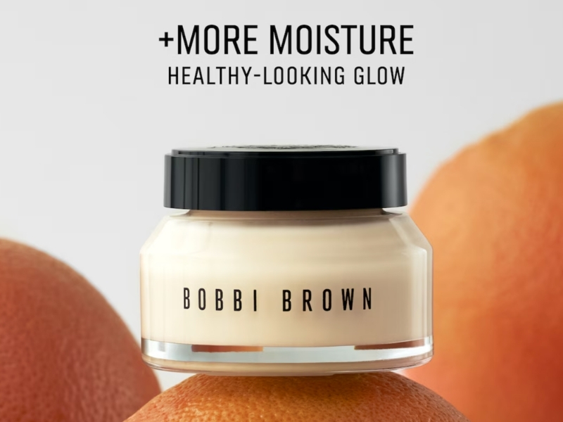 Bobbi Brown Vitamin Enriched Face Base moisturizer and primer bottle with pump dispenser.