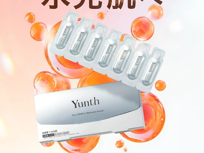 Yunth raw PDRN serum individual packets with astaxanthin, Japan-made skincare