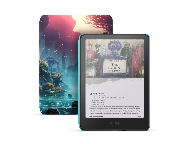 Amazon Kindle Colorsoft Kids 16GB color e-reader with Fantasy River cover