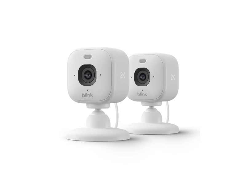Blink Mini 2K+ plug-in indoor security camera, 2 cameras, white