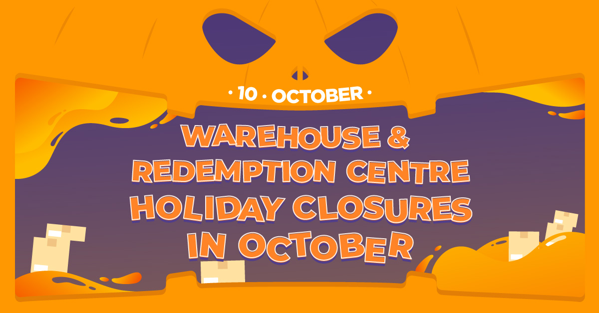 Warehouse and Redemption Centre Holiday Arrangements in October