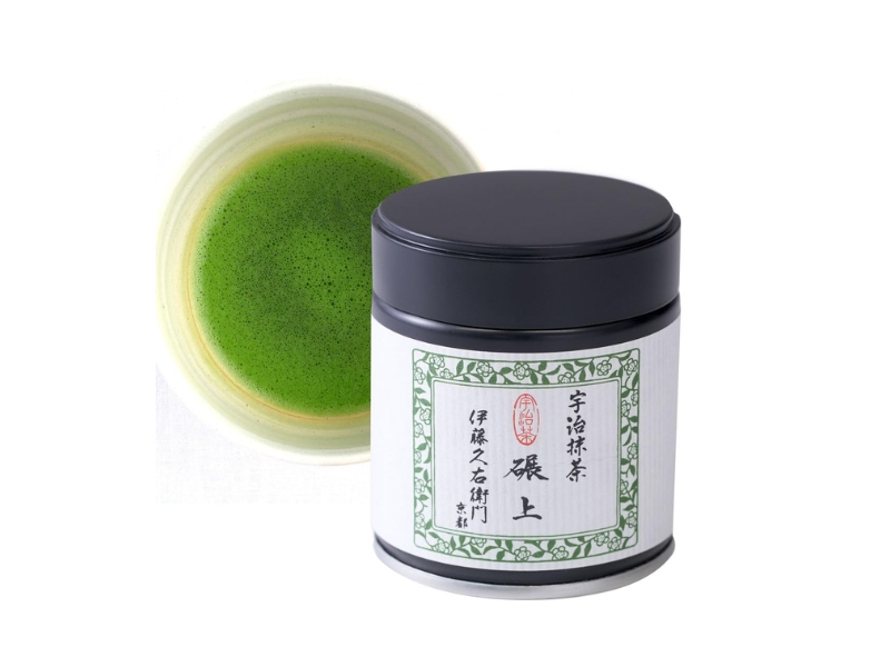 Itohkyuemon Tenjo matcha green tea powder tin, 20g Uji Kyoto Japan ceremonial grade