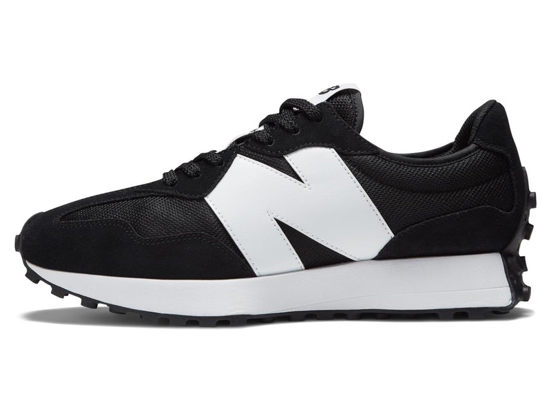 New Balance 327 unisex sneaker in black and white