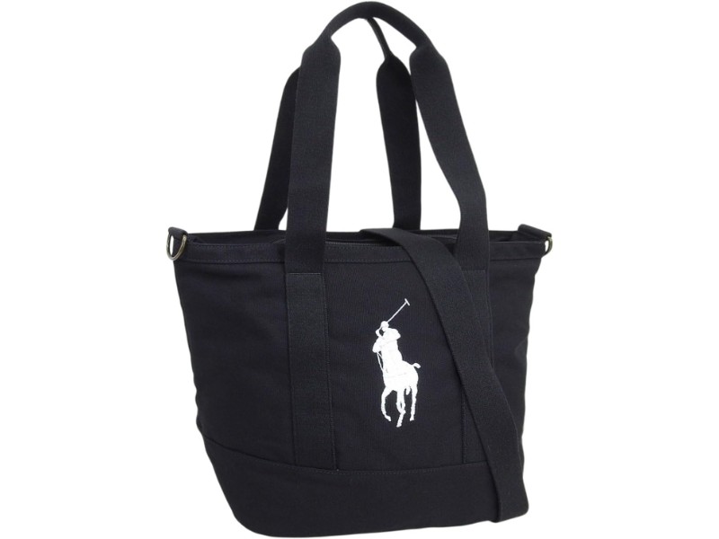 Ralph Lauren black cotton 2-way tote and shoulder bag