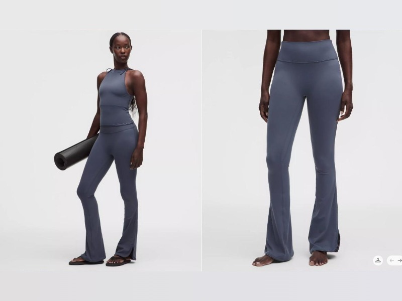 Lululemon Nulu Satiny-Trim High-Rise Flared Pant in Dusty Diamond, US site sale item