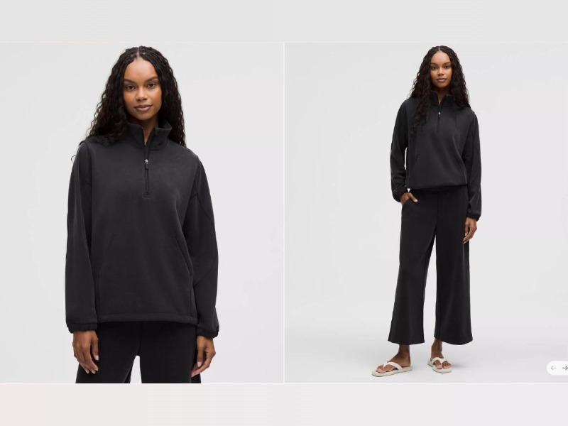 Lululemon Softstreme Half-Zip Long in Black, US site sale item