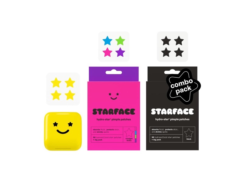 Starface Hydro-Star Big Yellow compact with Black and Party pimple patches