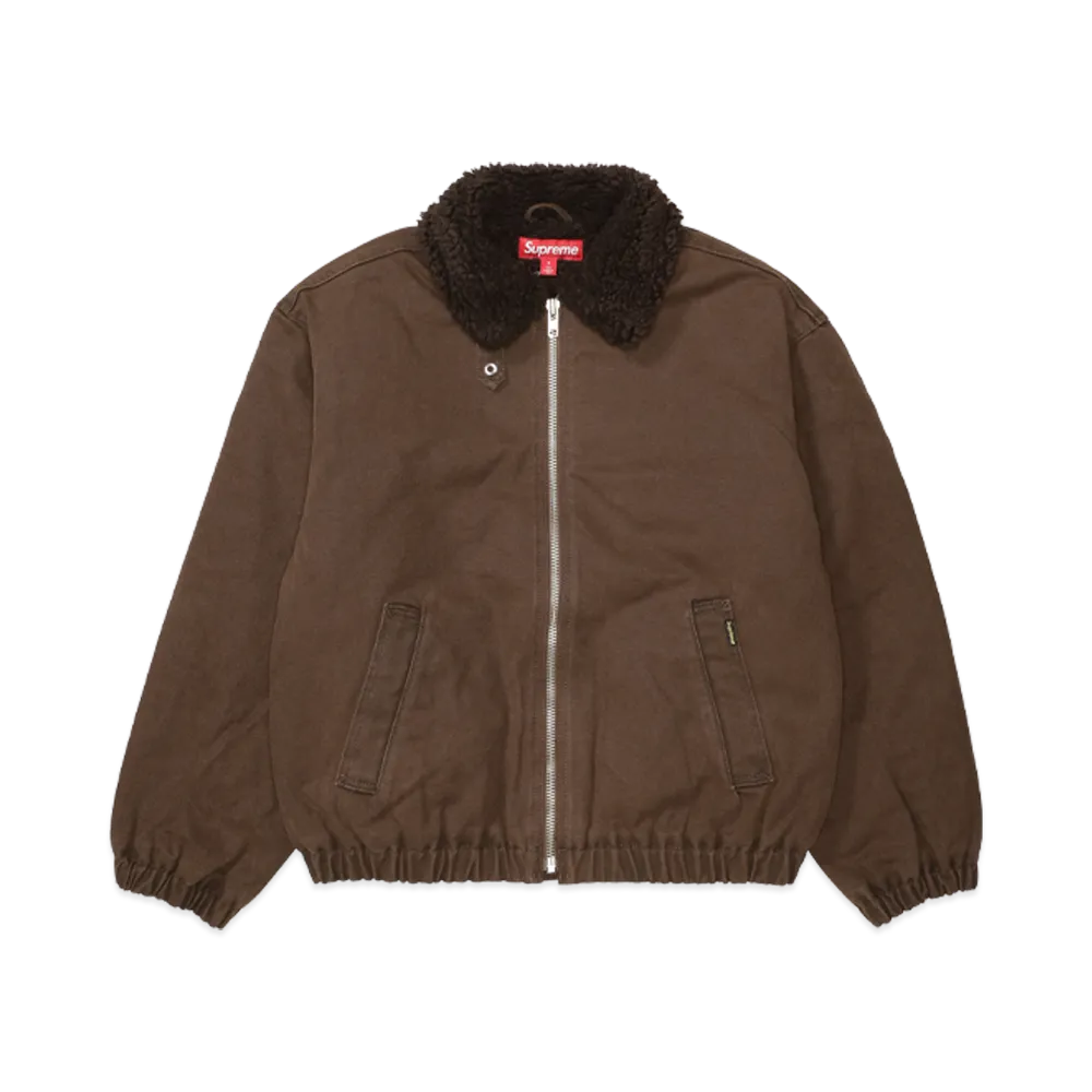 Supreme Faux Shearling Lined Bomber Jacket 26FW Brown